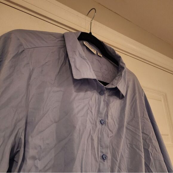 Susan Graver blue button up shirt Size 18W - Picture 2 of 4